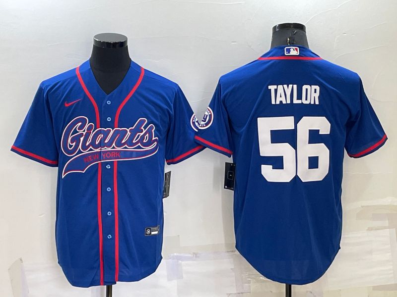 Men New York Giants #56 Taylor Blue 2022 Nike Co branded NFL Jersey